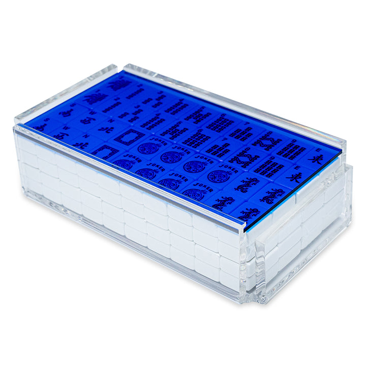 "El Mahjong" Mahjong Set Blue with Racks