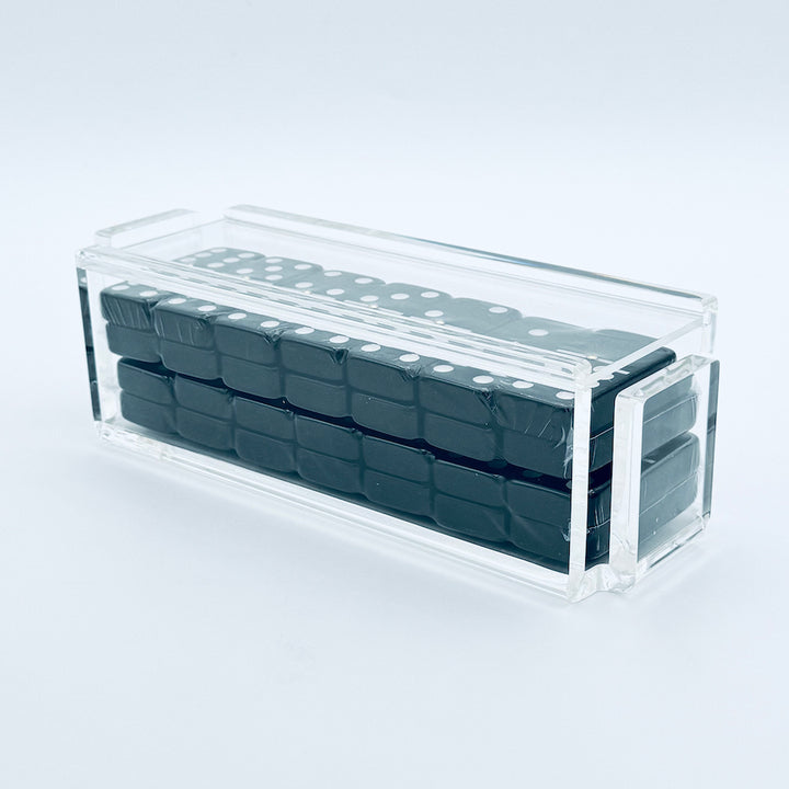 "El Tigre" Domino Set Clear with Black Tiles