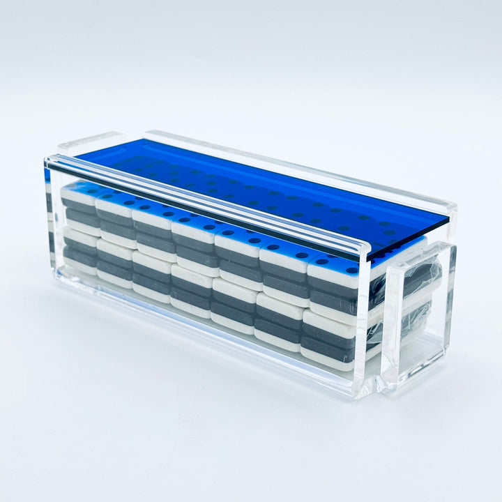 "El Tigre" Domino Set Blue with Black & White Tiles